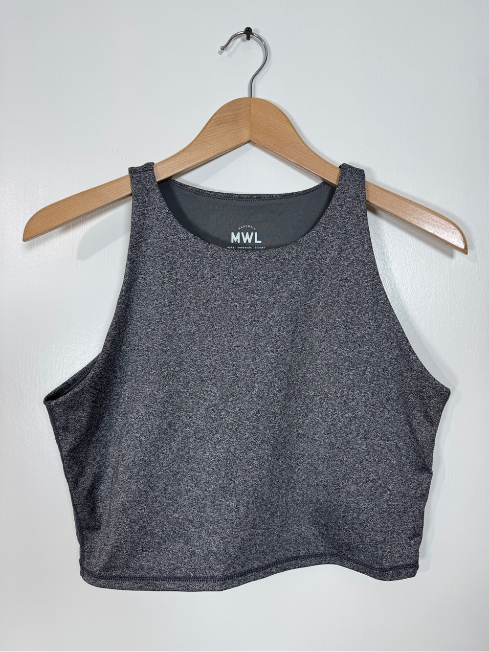 WAT61 {Madewell} Gray High Neck Racerback Shelf Bra No Padding Sports Bra